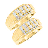 Photo of Rory 2 ct tw. Diamond Same Sex Mens Band Set 14K Yellow Gold [WM628Y]