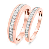 Photo of Melanie 1/2 ct tw. Diamond Wedding Band Set 10K Rose Gold [WB639R]