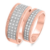 Photo of Madeline 1/2 ct tw. Diamond Wedding Band Set 10K Rose Gold [WB640R]