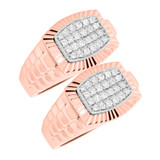 Photo of Shayne 1 ct tw. Diamond Same Sex Mens Band Set 10K Rose Gold [WM632R]