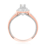 Photo of Woven 1 Carat T.W. Diamond Round Solitaire Bridal Set 10K Rose Gold [BT457RE-R029]