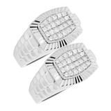 Photo of Shayne 1 ct tw. Diamond Same Sex Mens Band Set 14K White Gold [WM632W]