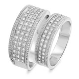 Photo of Madeline 1/2 ct tw. Diamond Wedding Band Set 14K White Gold [WB640W]