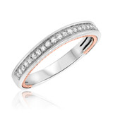 Photo of Woven 1 Carat T.W. Diamond Round Solitaire Bridal Set 10K White Gold [BT448WL]