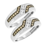 Photo of Dillan 3/4 ct tw. Diamond Same Sex Mens Band Set 10K White Gold [WM633W]