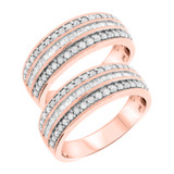 Photo of Louise 1 1/2 ct tw. Diamond Same Sex Mens Band Set 10K Rose Gold [WM635R]