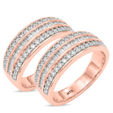 Photo of Louise 1 1/2 ct tw. Diamond Same Sex Mens Band Set 10K Rose Gold [WM635R]