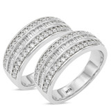 Photo of Louise 1 1/2 ct tw. Diamond Same Sex Mens Band Set 10K White Gold [WM635W]