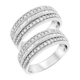 Photo of Louise 1 1/2 ct tw. Diamond Same Sex Mens Band Set 14K White Gold [WM635W]
