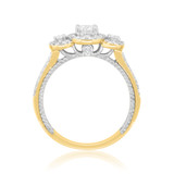 Photo of Blissfully 1 1/4 Carat T.W. Diamond Round Solitaire Bridal Set 14K Yellow Gold [BT458YE-R038]