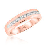 Photo of Edu 1/2 ct tw. Mens Diamond Wedding Band 10K Rose Gold [BT937RM]