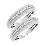 Photo of Selena 3/8 ct tw. Diamond Same Sex Mens Band Set 14K White Gold [WM643W]
