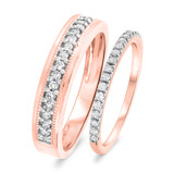 Photo of Kalani 1/2 ct tw. Diamond Wedding Band Set 14K Rose Gold [WB680R]