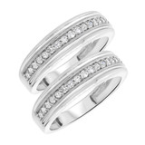 Photo of Margie 2/3 ct tw. Diamond Same Sex Mens Band Set 14K White Gold [WM690W]