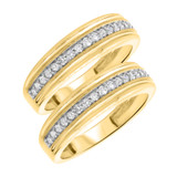 Photo of Margie 2/3 ct tw. Diamond Same Sex Mens Band Set 10K Yellow Gold [WM690Y]