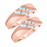 Photo of Kelsi 3/4 ct tw. Same Sex Mens Band Set 14K Rose Gold [WM692R]