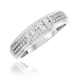 Photo of Bryson 7/8 ct tw. Diamond Same Sex Mens Band Set 10K White Gold [BT699WM]