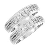 Photo of Bryson 7/8 ct tw. Diamond Same Sex Mens Band Set 14K White Gold [WM699W]