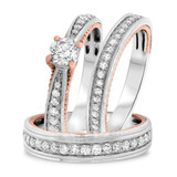 Photo of Forever 1 1/2 ct tw. Diamond Round Solitaire Trio Set 14K White Gold [BT448W-R038]