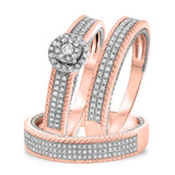 Photo of Affiance 1/2 ct tw. Diamond Fancy Cluster Trio Set 14K Rose Gold [BT449R-C000]