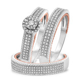 Photo of Affiance 1/2 ct tw. Diamond Fancy Cluster Trio Set 14K White Gold [BT449W-C000]