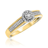 Photo of Affiance 1/2 ct tw. Diamond Fancy Cluster Trio Set 10K Yellow Gold [BT449YE-C000]