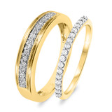 Photo of Farris 3/8 ct tw. Diamond Wedding Band Set 10K Yellow Gold [WB689Y]