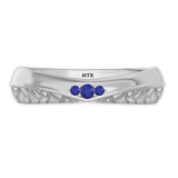 Photo of Neeja 1/8 CT. T.W. Sapphire and Diamond Matching Wedding Band Set 14K White Gold [BT870WM]
