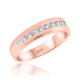 Photo of Lucian 1/2 ct tw. Mens Diamond Wedding Band 14K Rose Gold [BT949RM]