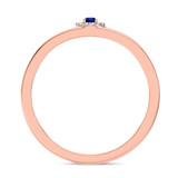 Photo of Delphine 1/5 CT. T.W. Sapphire and Diamond Matching Wedding Band Set 14K Rose Gold [BT871RM]