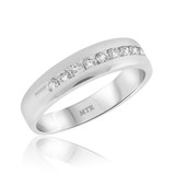 Photo of Lucian 1/2 ct tw. Diamond Mens Band 14K White Gold [BT949WM]