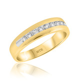 Photo of Lucian 1/2 ct tw. Mens Diamond Wedding Band 14K Yellow Gold [BT949YM]