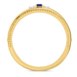 Photo of Magnol 1/4 CT. T.W. Sapphire and Diamond Matching Wedding Band Set 14K Yellow Gold [BT872YM]