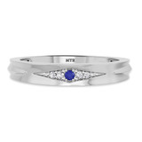 Photo of Irit 1/15 CT. T.W. Sapphire and Diamond Matching Wedding Band Set 14K White Gold [BT874WM]