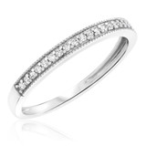 Photo of Classic Carole 1/8 ct tw. Diamond Ladies Band 14K White Gold [BT803WL]