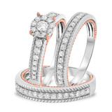 Photo of Blushing 1 3/8 ct tw. Diamond Round Cluster Trio Set 10K White Gold [BT454W-C000]