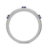 Photo of Mawar 1/5 CT. T.W. Sapphire and Diamond Matching Wedding Band Set 14K White Gold [BT878WM]