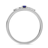 Photo of Garland 1/7 CT. T.W. Sapphire and Diamond Matching Wedding Band Set 14K White Gold [BT879WM]