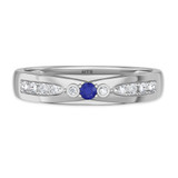 Photo of Hana 1/6 CT. T.W. Sapphire and Diamond Matching Wedding Band Set 10K White Gold [BT880WM]