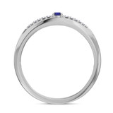 Photo of Erica 1/7 Carat T.W. Sapphire and Diamond Matching Wedding Band Set 14K White Gold [BT893WM]