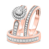 Photo of Woven 1 1/2 ct tw. Diamond Round Solitaire Trio Set 10K Rose Gold [BT457R-R029]