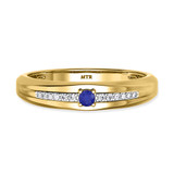 Photo of Erica 1/7 CT. T.W. Sapphire and Diamond Matching Wedding Band Set 10K Yellow Gold [BT893YM]