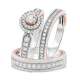 Photo of Woven 1 1/2 ct tw. Diamond Round Solitaire Trio Set 14K White Gold [BT457W-R029]