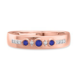 Photo of Kana 1/5 CT. T.W. Sapphire and Diamond Matching Wedding Band Set 10K Rose Gold [BT895RM]