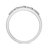 Photo of Kana 1/5 CT. T.W. Sapphire and Diamond Matching Wedding Band Set 14K White Gold [BT895WM]