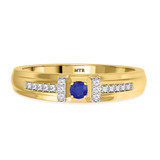Photo of Bryony 1/5 Carat T.W. Sapphire and Diamond Matching Wedding Band Set 10K Yellow Gold [BT897YM]