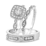 Photo of Entwined 1 ct tw. Diamond Round Solitaire Trio Set 10K White Gold [BT459W-R029]