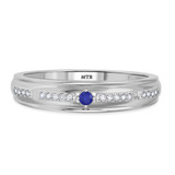 Photo of Liana 1/7 Carat T.W. Sapphire and Diamond Matching Wedding Band Set 14K White Gold [BT898WM]