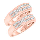Photo of Blair 3/8 Carat T.W. Sapphire and Diamond Matching Wedding Band Set 10K Rose Gold [WM915R]