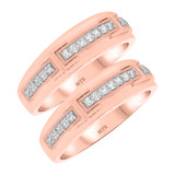 Photo of Emer 1/2 ct tw. Same Sex Mens Band Set 14K Rose Gold [WM916R]